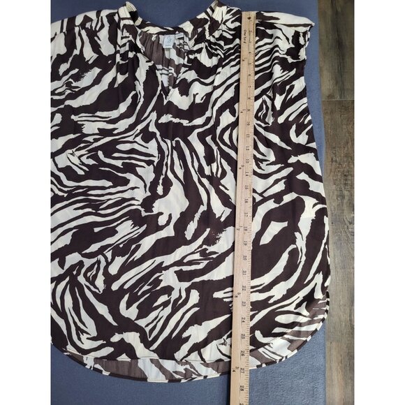 Joie Women's SZ XL Zebra Print Blouse Top Brown Cream - Picture 7 of 8